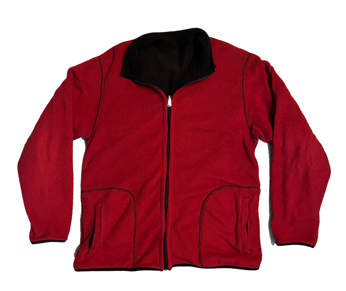 Black/Red Reversible Fleece